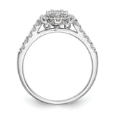 14K White Gold Complete Diamond Cluster Engagement Ring